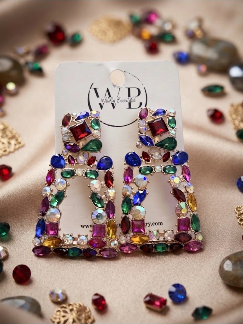 Colorful Crystal Statement Drop Earrings - Wildly Beautiful